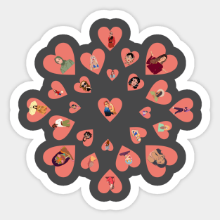 women inside hearts Sticker